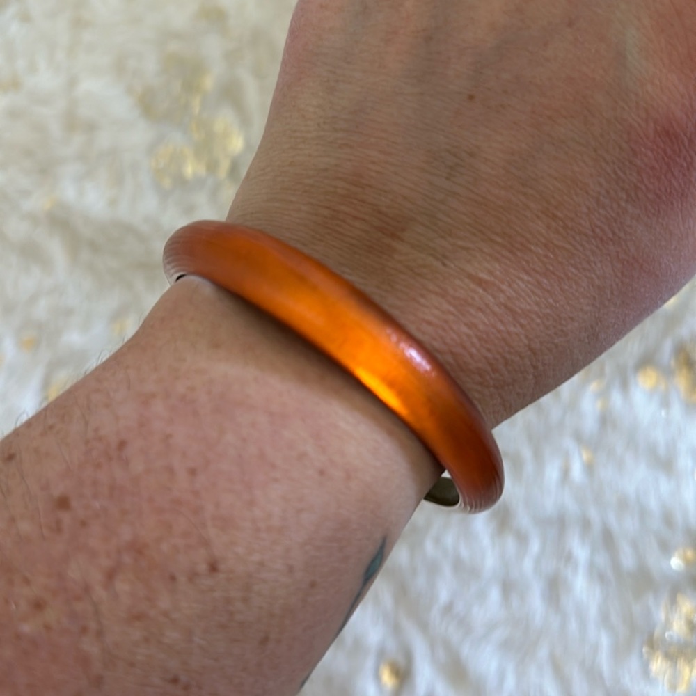 Alexis Bittar Orange Lucite Bangle